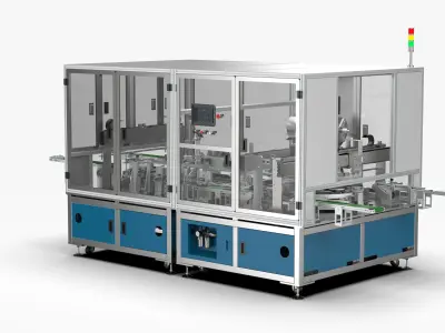 Automatic Mobile Phone Battery Adhesive Bending Production Line 3D model