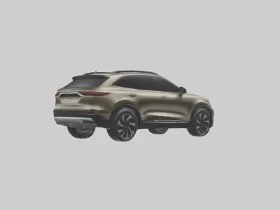 Highend Crossover SUV model Low-poly 3D model