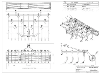 WG 1001 - Landscape cultivator 5 in 1 3D model