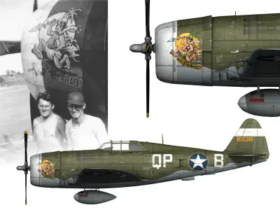 Republic P-47C Thunderbolt - Wela Kahao - QP-B 3D model