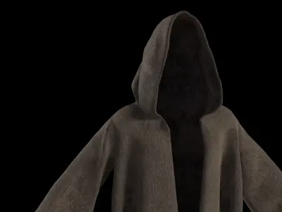 old dirty damaged simple coat  Low-poly 3D model