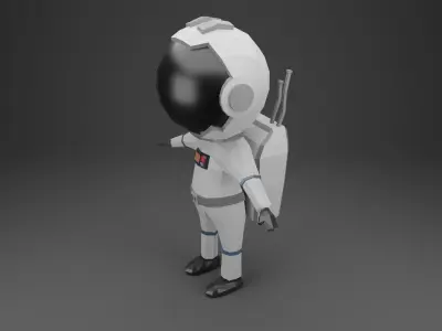 Low poly astronaut Free low-poly 3D model