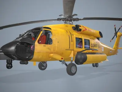 Sikorsky MH-60T Jay Hawk Basic Animation Low-poly 3D model