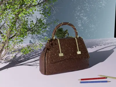 Leather HandBag 3D PBR Texture Free low-poly 3D model