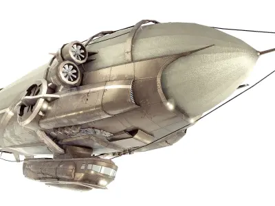 Steampunk Multi-Functional Airship Low-poly 3D model