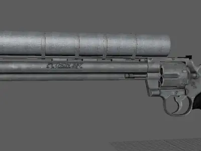 Custom Python Revolver Low-poly 3D model
