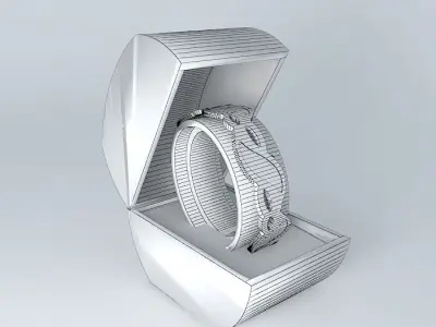 Ladies Silver/Jet Fashion Watch SEKSY Free 3D model