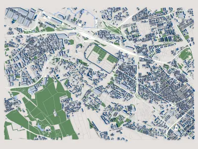Part of Milan City Italy 2 3D model