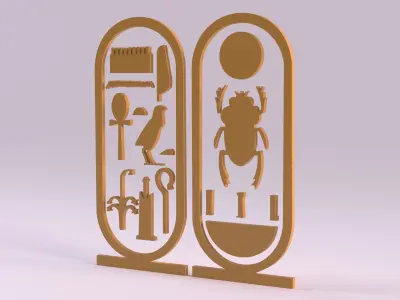 Egyptian Symbols - 001 Low-poly 3D model