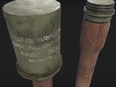 StielHandGranate Low-poly 3D model