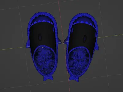 Shark FlipFlops Winter Slippers  3D model