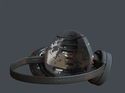 Gas mask helmet 3d model scifi Low-poly Low-poly 3D model