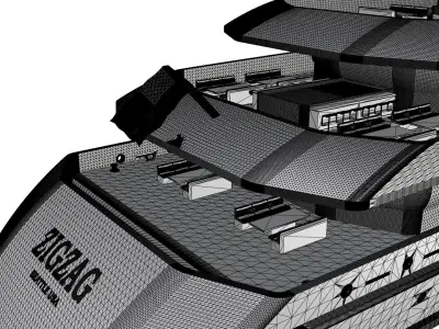 80 Meter Mega Yacht 3D model