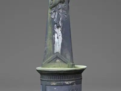 3D Scanned Tombstone - 03 Low-poly 3D model