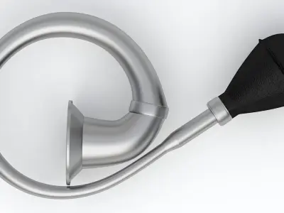 Vintage Vehicle Horn Silver 02 3D model
