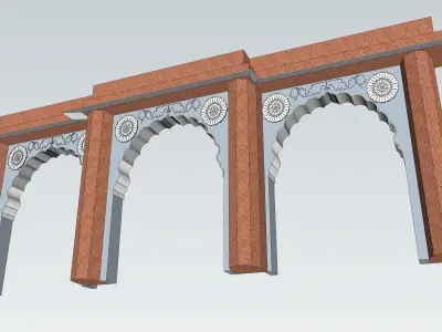 indian jodhpuri stone arch 3d moda 3D model