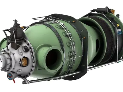 Turboprop Aircraft Engine Pratt and Whitney Canada PT6 3D model