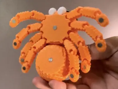 CROCHET SPIDER FLEXI - ARTICULATED - STL - 3MF MULTICOLOR 3D print model