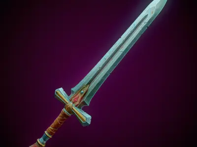 Sword Stylized Game Ready Low-poly 3D model