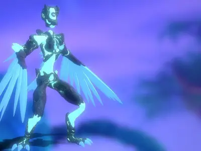 Monster Crystal Phoenix Low Poly model Low-poly 3D model