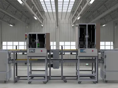 Automatic screw machine production line 3D model