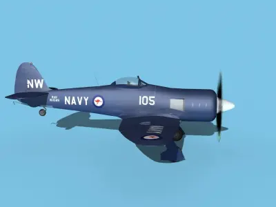 Hawker Sea Fury V12 Royal Australian Navy 3D model