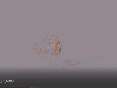 WoodCrackCollision01Matte piece of wood is being thrown into air Low-poly 3D model