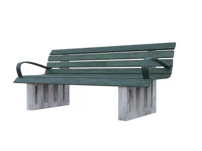 Old Wooden Bench Low-poly 3D model purchase