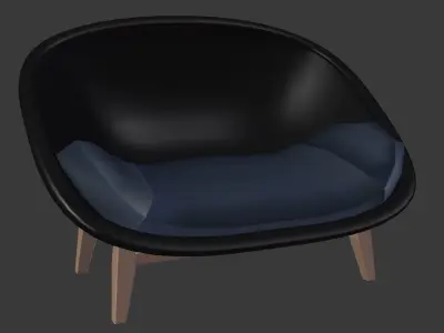 Armchair rattan lounge chair with cushion Free 3D model