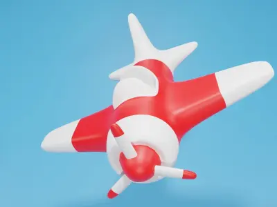 Cartoon Airplane 3D model