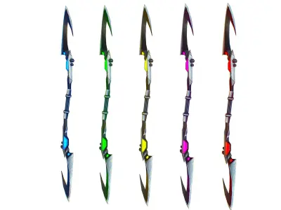 a set of cutting weapons - spear Low-poly 3D model