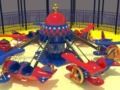 Aircraft Rides Low-poly 3D model