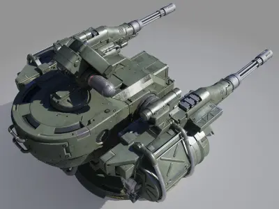 Turret textured 3D model