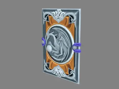 Cartoon Dragon Card Low-poly 3D model