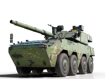 4 coatings of PLA Army ZTL191 ZTL-191 wheeled Tank Destroyer Low-poly 3D model