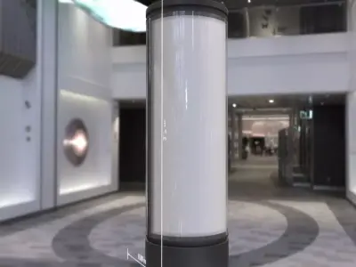 Advertising Pillar with Glass 3 Low-poly 3D model