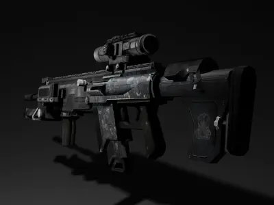 Sci-fi Sniper Rifle Game Ready - Longbow Low-poly 3D model