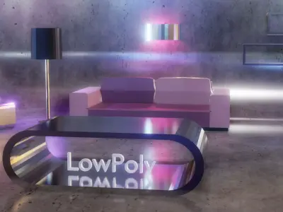 Low Poly Furniture Pack  Free low-poly 3D model