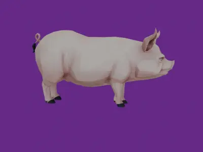 lowpoly pig 3D model