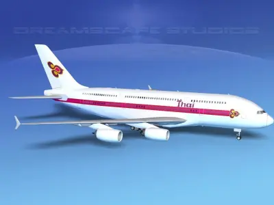 Airbus A380-800 Thai Airways 3D model