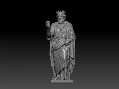 King Midas Statue - Detailed 3D Mythological Royal Sculpture 3D print model