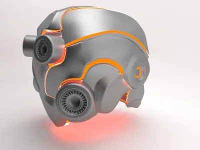 Space Sci-fi helmet armour 3D model