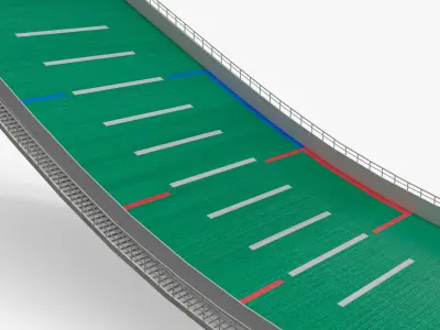Artificial Grass Jump Ramp Finish Zone 3D model