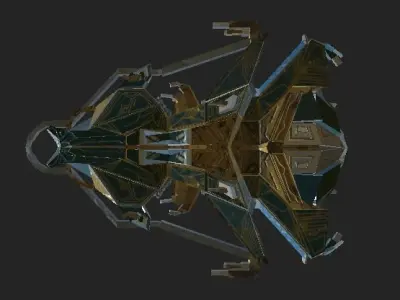 Spaceship ev2 editable model Low-poly 3D model
