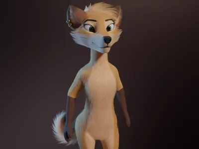 Catalina Anthro Fox Free low-poly 3D model