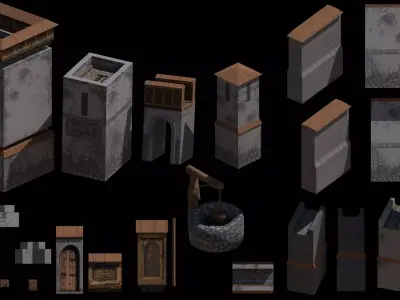 Fortress castle Low-poly 3D model