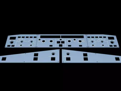 AIRBUS A320 GLARESHIELD PANELS 3D print model