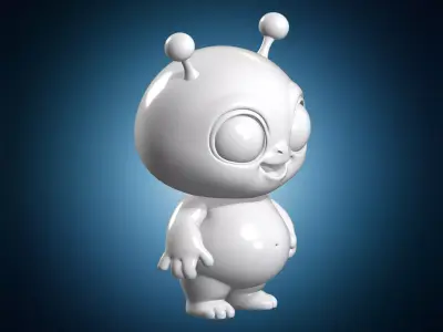 Cute Chibi Alien 3D Print Model 3D print model