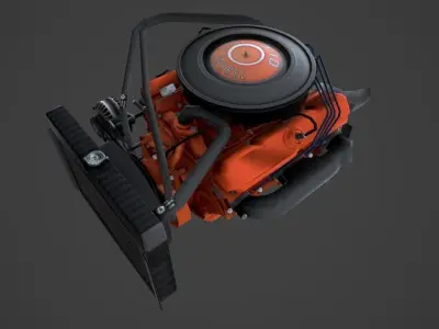 MOPAR V8 lowpoly Low-poly 3D model