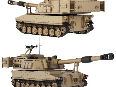 Self-Propelled Howitzer M109A6 Paladin 2019 3D model